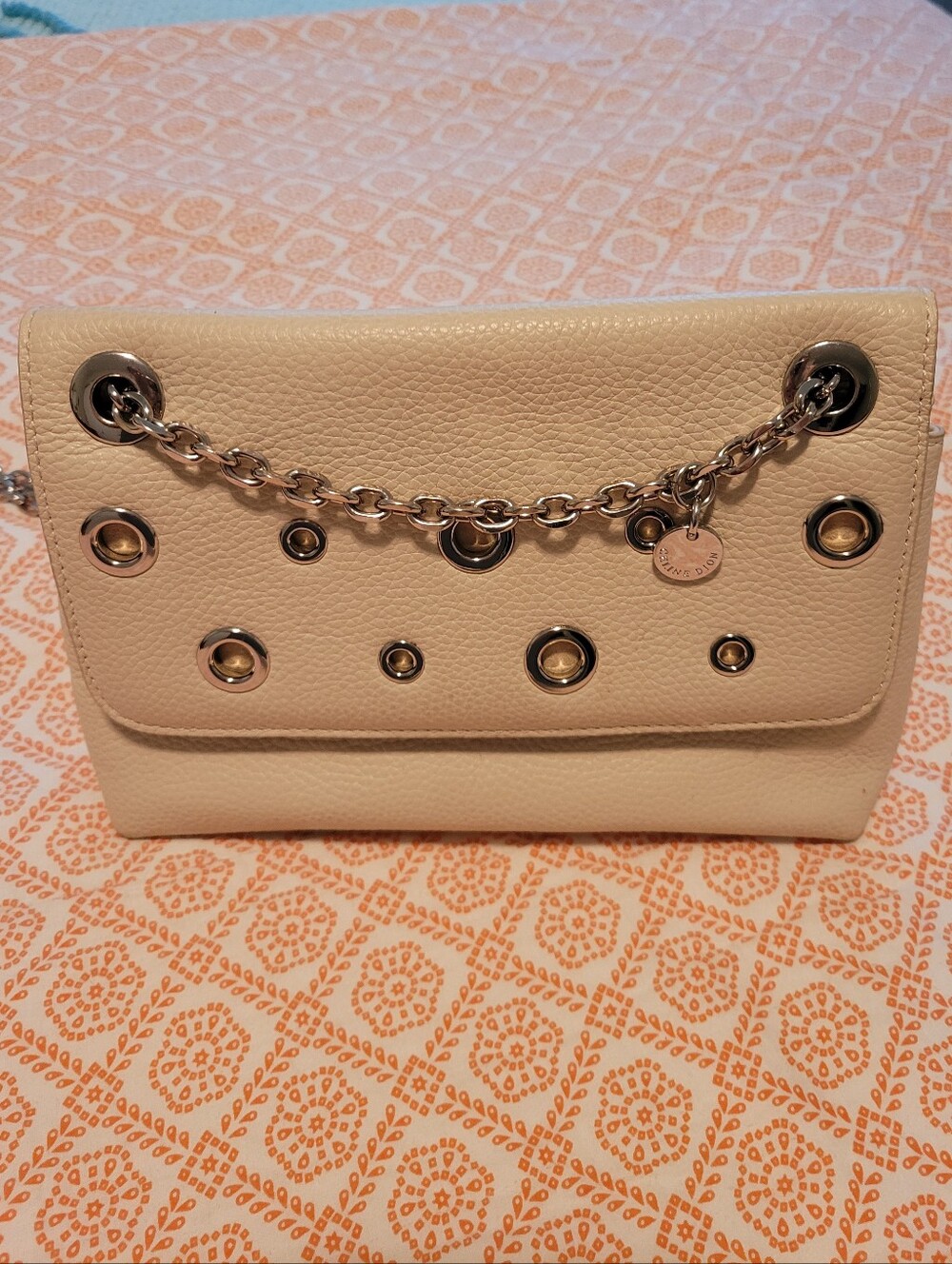 Celine Dion Grommet-Accent Chain Shoulder Bag